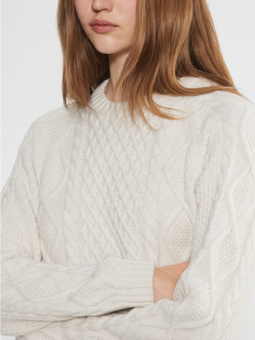 Aritzia Cream Cable Knit Sweater
